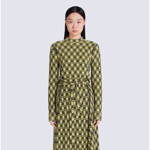 KENZO Vichy jacquard fitted jumper